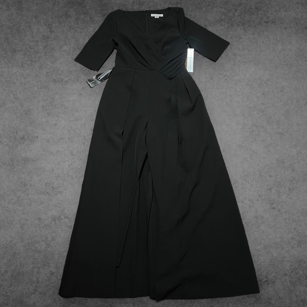 Kay Unger New York Black Daphne Walk Thru Jumpsuit 5547428 Womens 6 NWT